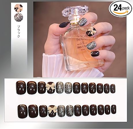 Amazon Sun Beam ネイルチップ3d爪 リボン 桜などの飾り かわいい丸い短い爪 ファッション 便利 安全で快適な付け爪 つけ爪 24枚入り ブラック Sun Beam Nails ネイルチップ 通販 Amazon Sun Beam ネイルチップ3d爪 リボン 桜などの飾り かわいい丸い短い爪 ファッション 便利 安全で快適な付け爪 つけ爪 24枚入り ブラック Sun Beam Nails ネイルチップ 通販
