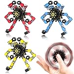 Transformable Fidget Spinners,3PCS Funny Sensory Fidget Toys Adults Deformable Chain DIY Robot Spinner,Fingertip Stress Relief Gyro Toy Party Favors Christmas Stocking Stuffers for Kids(Style-1)