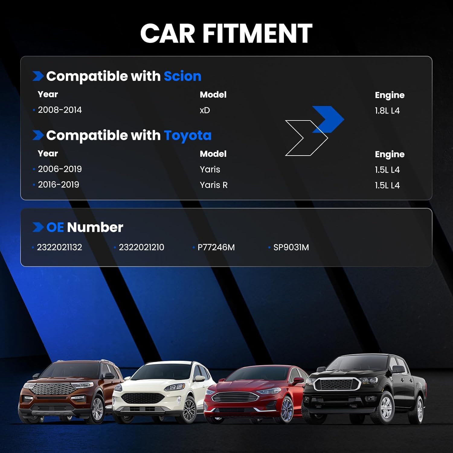 SP9031M Fuel Pump Module Assembly Compatible with Toyota Yaris 2006-2019 1.5L L4, Compatible with Scion xD 2008-2014 1.8L L4, Gas, Replaces P77246M