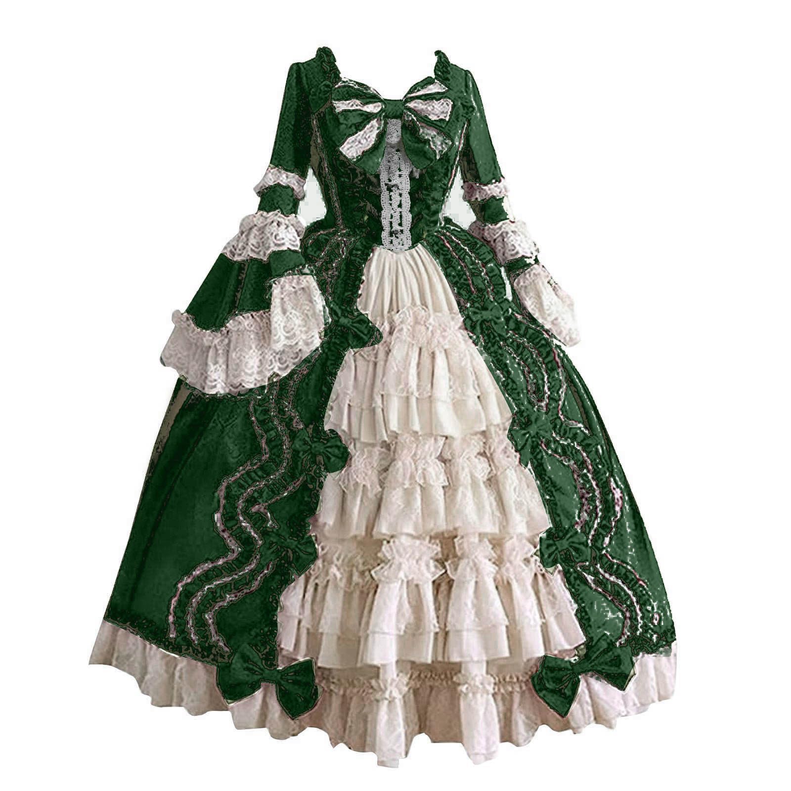 SHOPESSA Women's Victorian Gown French Lolita Dress Princess Costume Renaissance Dress Flare Sleeve Court Cosplay