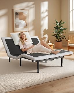 Electric Queen Adjustable Bed Frame with Wireless Remote, Head Foot Incline, USB, Underbed Light - Heavy Duty Platform, Easy Assembly, Zero Gravity - Bedframe Basic with Quiet Motor