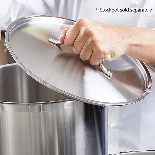 Vista 2 de Tapa de olla de acero inoxidable de 20 cuartos de galón de 12-38 pulgadas de diámetro x 58 pulgadas de grosor- Tapa de olla resistente para olla