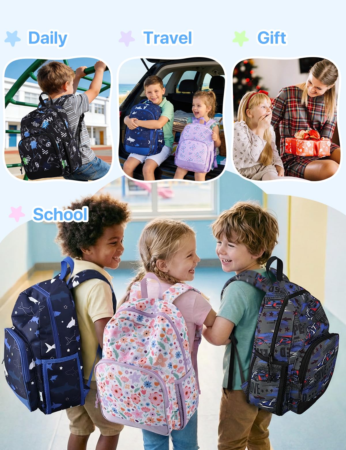 VASCHY Mochila Infantil Niña 12 L 2–5 Años, Ligera, Mochila Escolar para Guardería, Preescolar y Viaje, Floración Lila