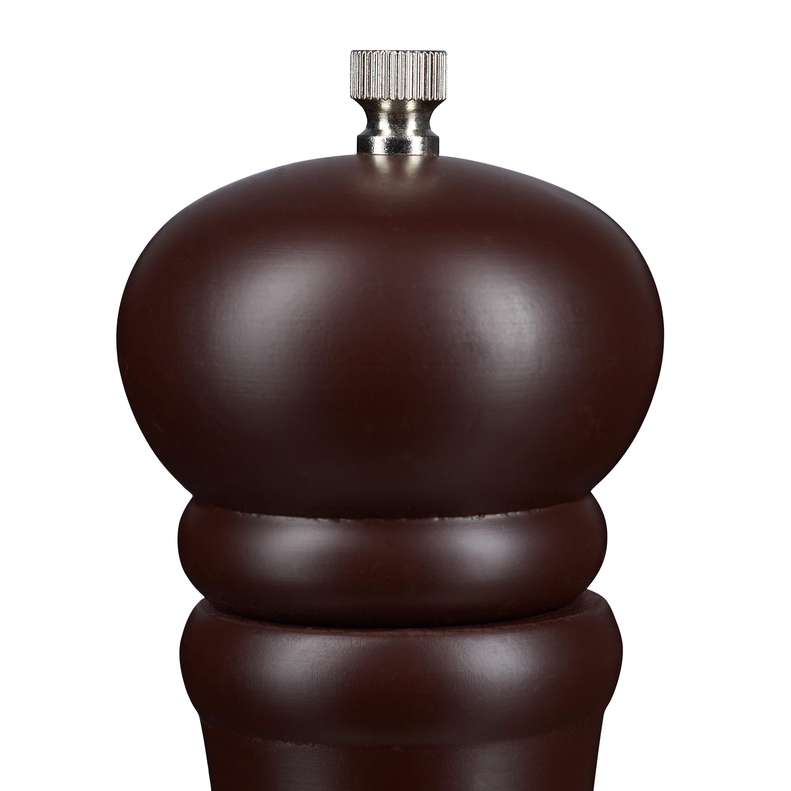 Lot de 2 moulins à poivre en bois, broyeur en céramique, grand design classique, moulin à épices, H x l x P : 40 x 6 x 6 cm, marron chocolat