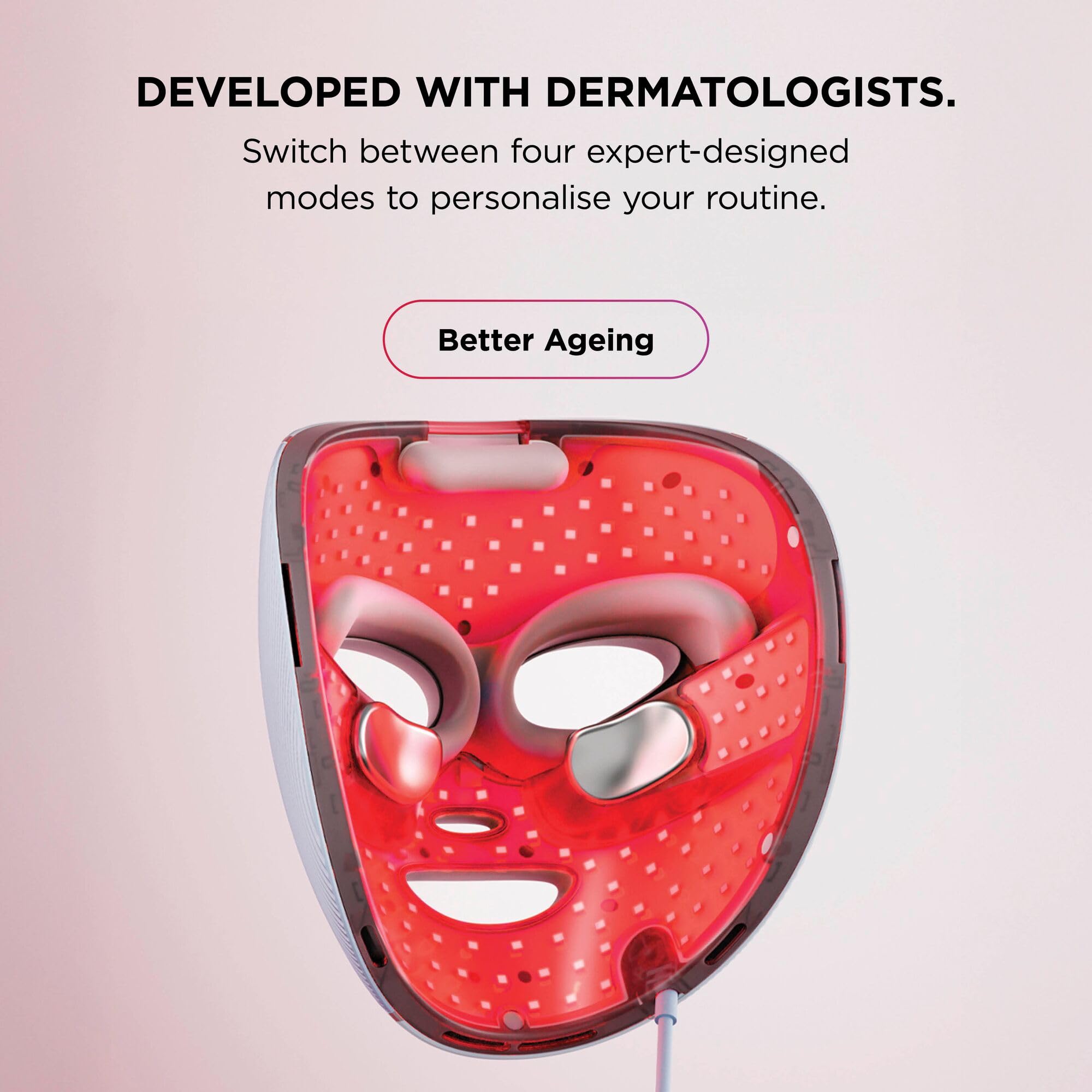 Shark CryoGlow Masque LED avec rafraîchissement du contour des yeux, LED rouge et bleue, photothérapie par lumière infrarouge, USB-C, télécommande, sac de rangement, sangles réglables, lilas FW312EUPL