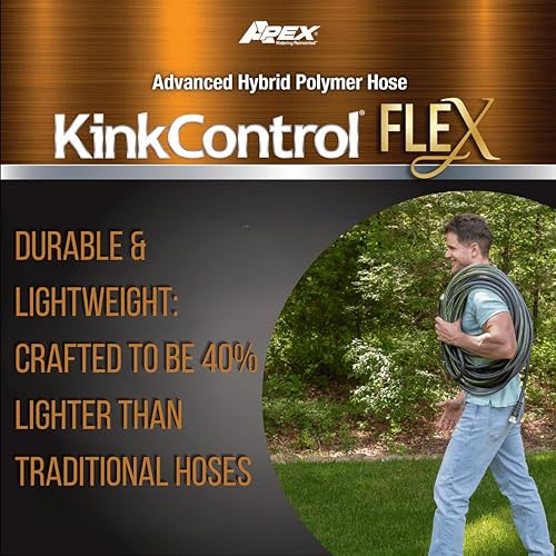 Miniatura 4 de Kink Control Flex - Manguera híbrida avanzada de 100 pies, 40% más ligera, ultra flexible, fácil de maniobrar, tecnología Neverkink, construcción