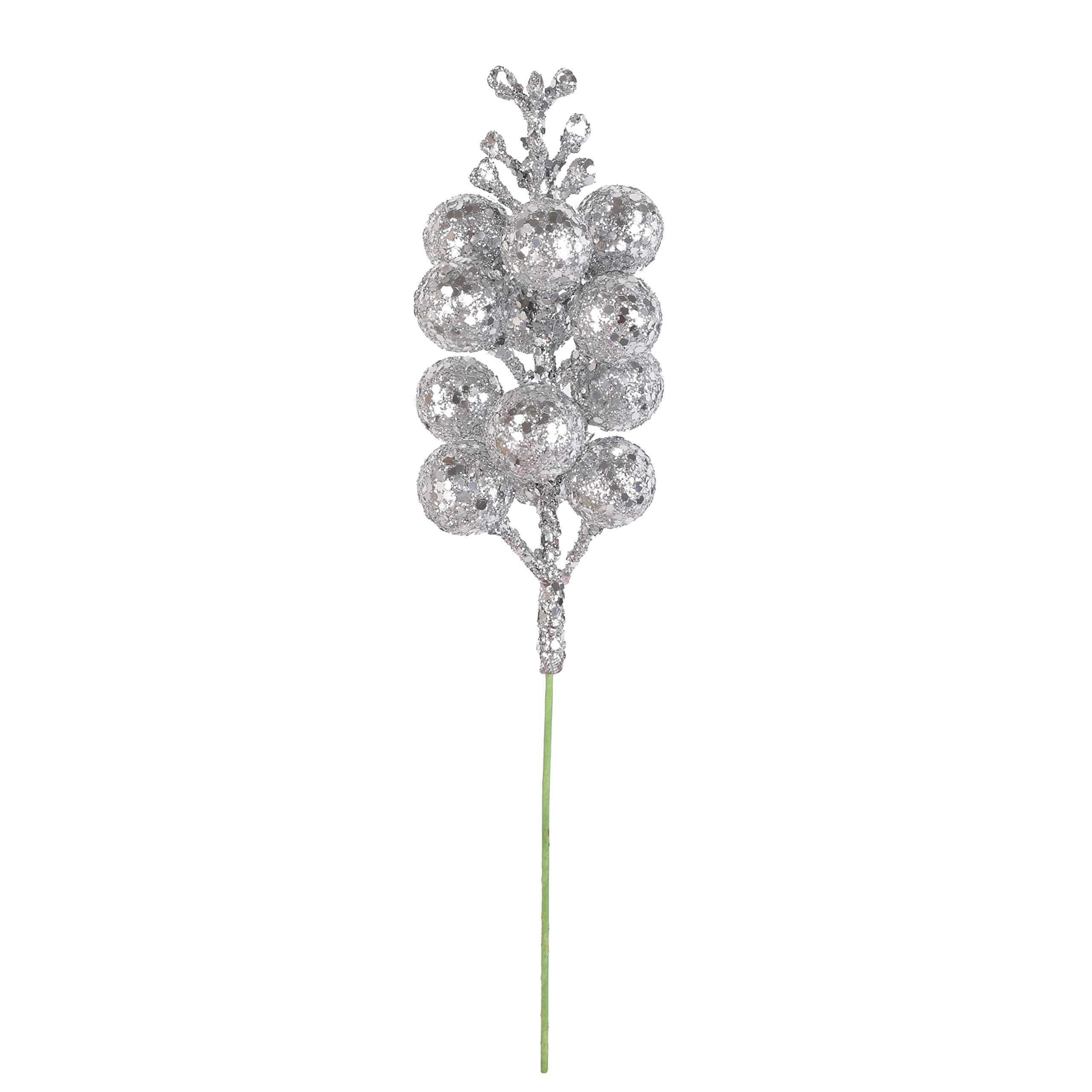 Redsa-3 7,8 cm Stelo di bacche di Natale con glitter colorati artificiali con palline di frutta a bolle Set di ghirlande natalizie fai-da-te, colore della decorazione dell'albero