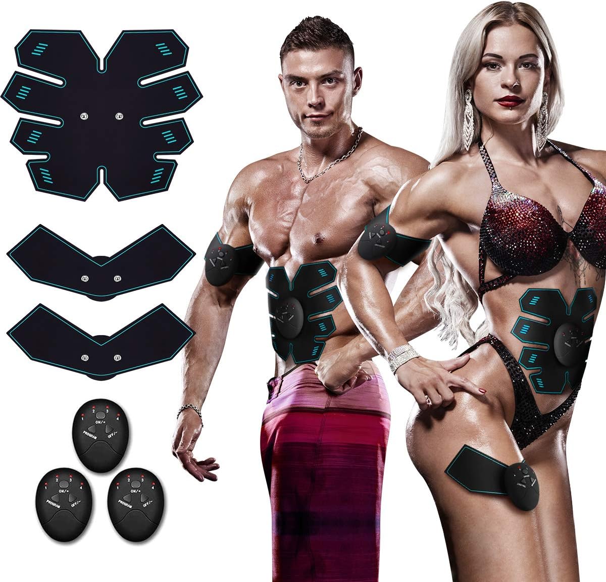 Antmona Abs Stimulator, Muscle Toner - Abs Stimulating Belt- Abdominal Toner- Training Device for Muscles- Wireless Portable to-Go Gym Device- Muscle Sculpting at Home- Fitness Equipment, Black