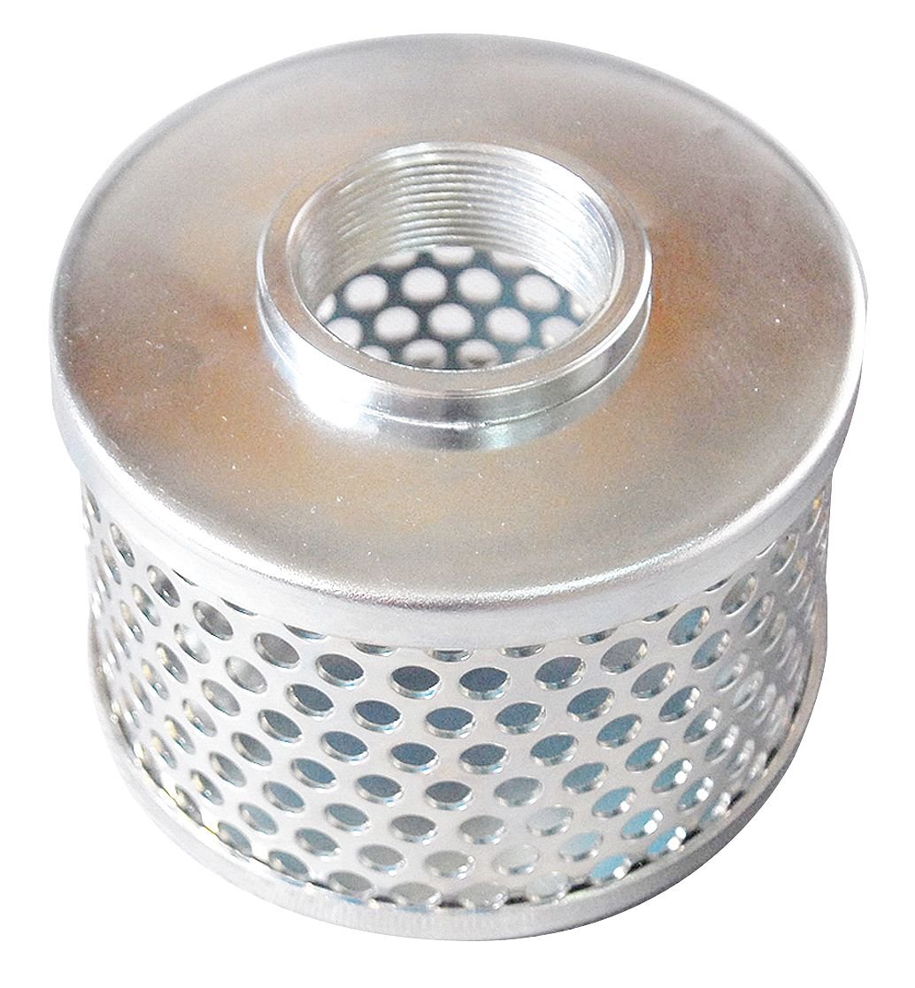 Dayton, 1P690, Suct Strainer, 6 Dia, 2 NPT, Side Rnd Perf