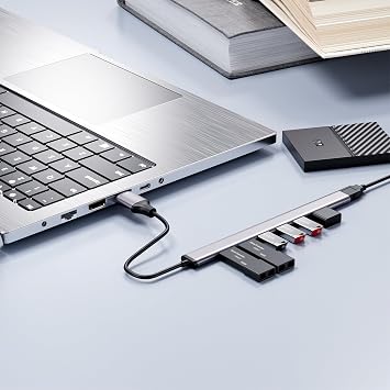 USB 3.0 hub, SNLLMZI Aluminium USB 3.0 7 Port Hub Expander,Ultra Slim Portable Data Hub for MacBook, Laptop, PC, Mac Pro, Mac Mini, iMac, Surface Pro and More
