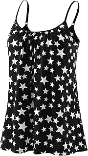 Rosyline Camisole for Women with Built in Bra Flowy Swing Tank Tops with Adjustable