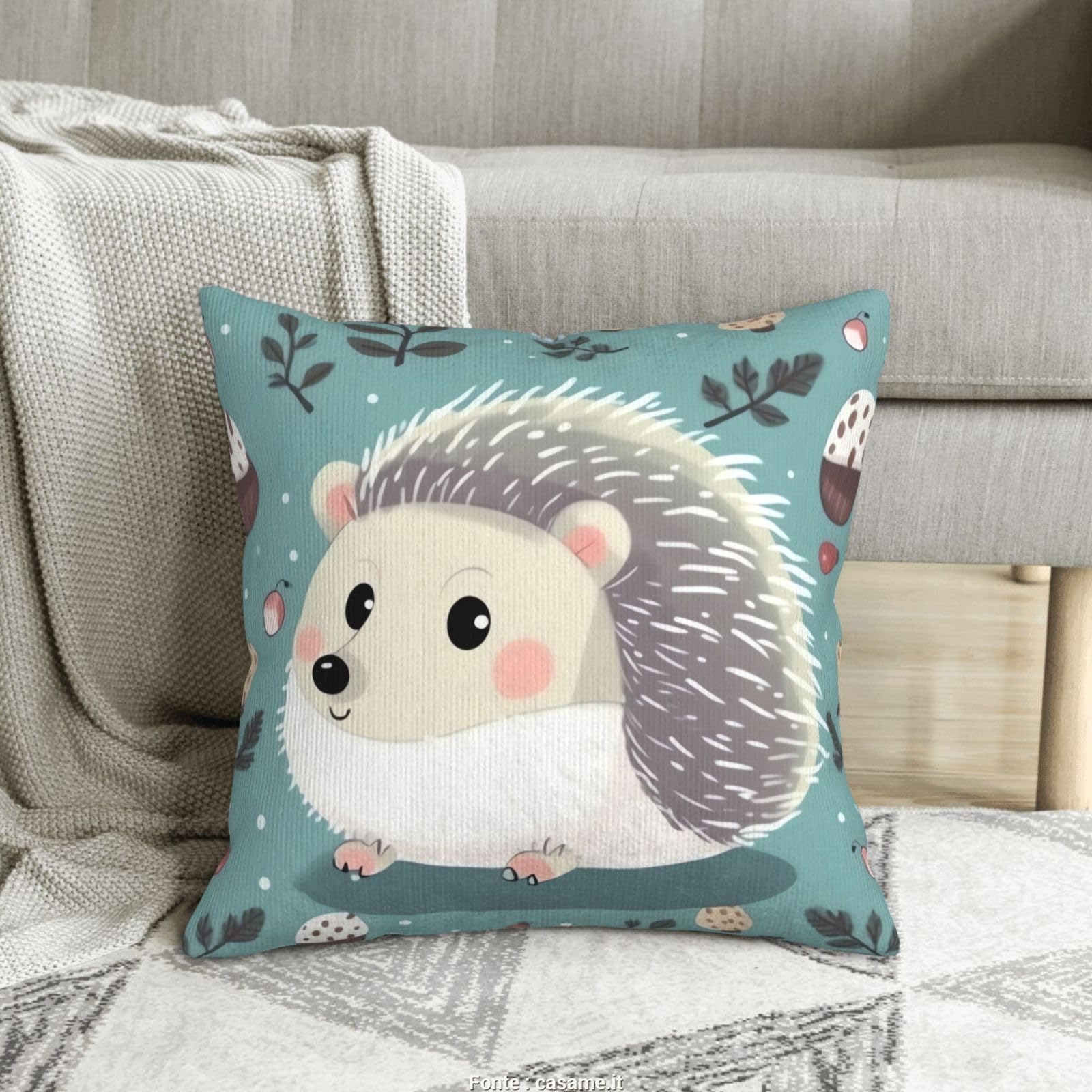 Housse de coussin velours côtelé 50x50 décoration intérieur