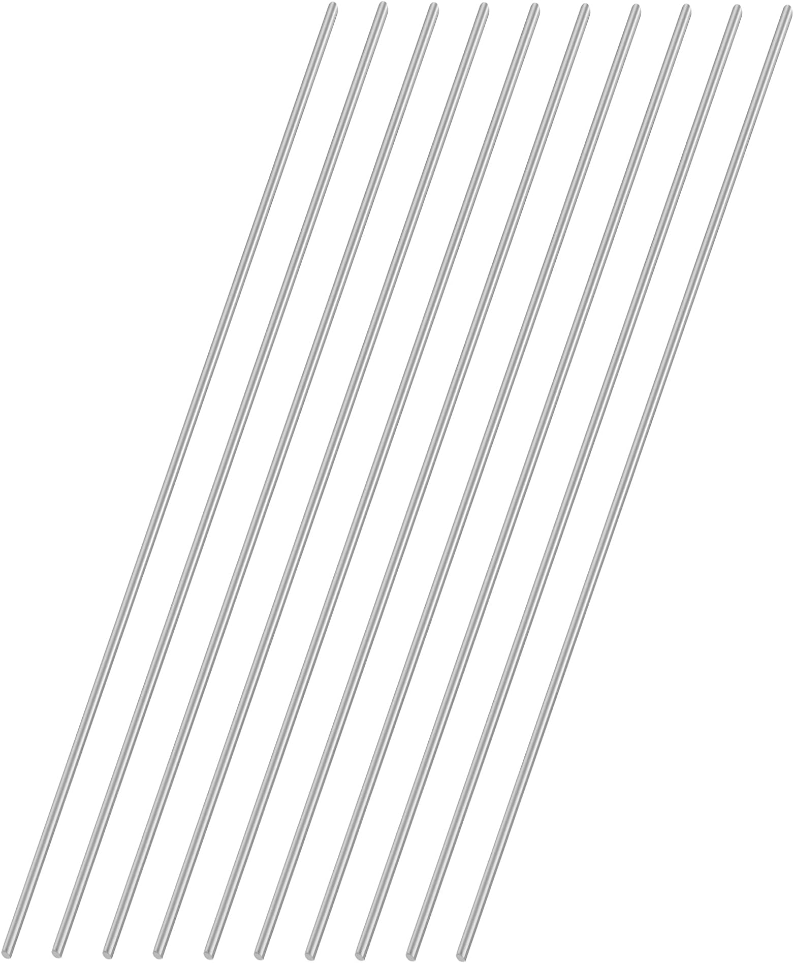 2mm x 300mm 304 Stainless Steel Round Rod, Metal Solid Shaft Rods Lathe Bar Stock for DIY Crafts Model Car Helicopter Airplane 10pcs