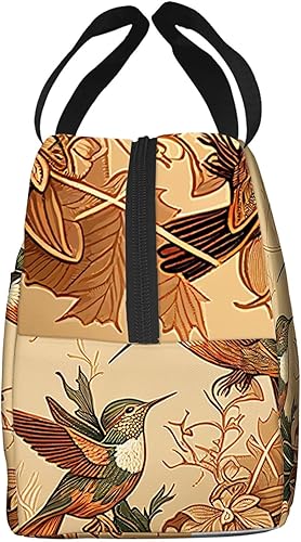 Miniatura 4 de OOZ Rportable - Lonchera para mujeres y hombres, aislada, reutilizable, para oficina, trabajo, picnic, playa, cuenta con colibríes y hojas, color