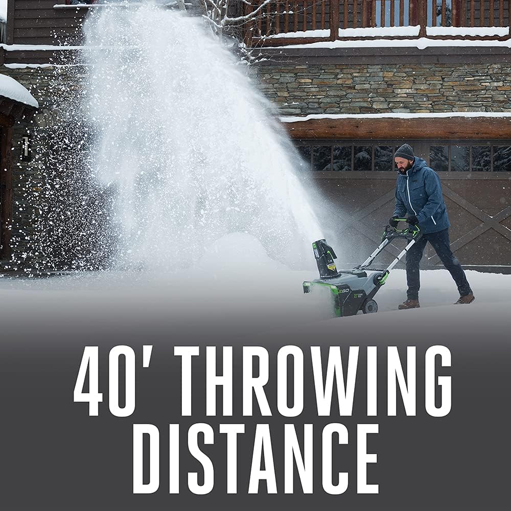 review EGO Power+ SNT2112 Peak Power Snow Blower with Steel Auger - 5.0Ah Battery and Dual Port Charger Included, Black & CH5500 56-Volt Lithium-ion Rapid Charger