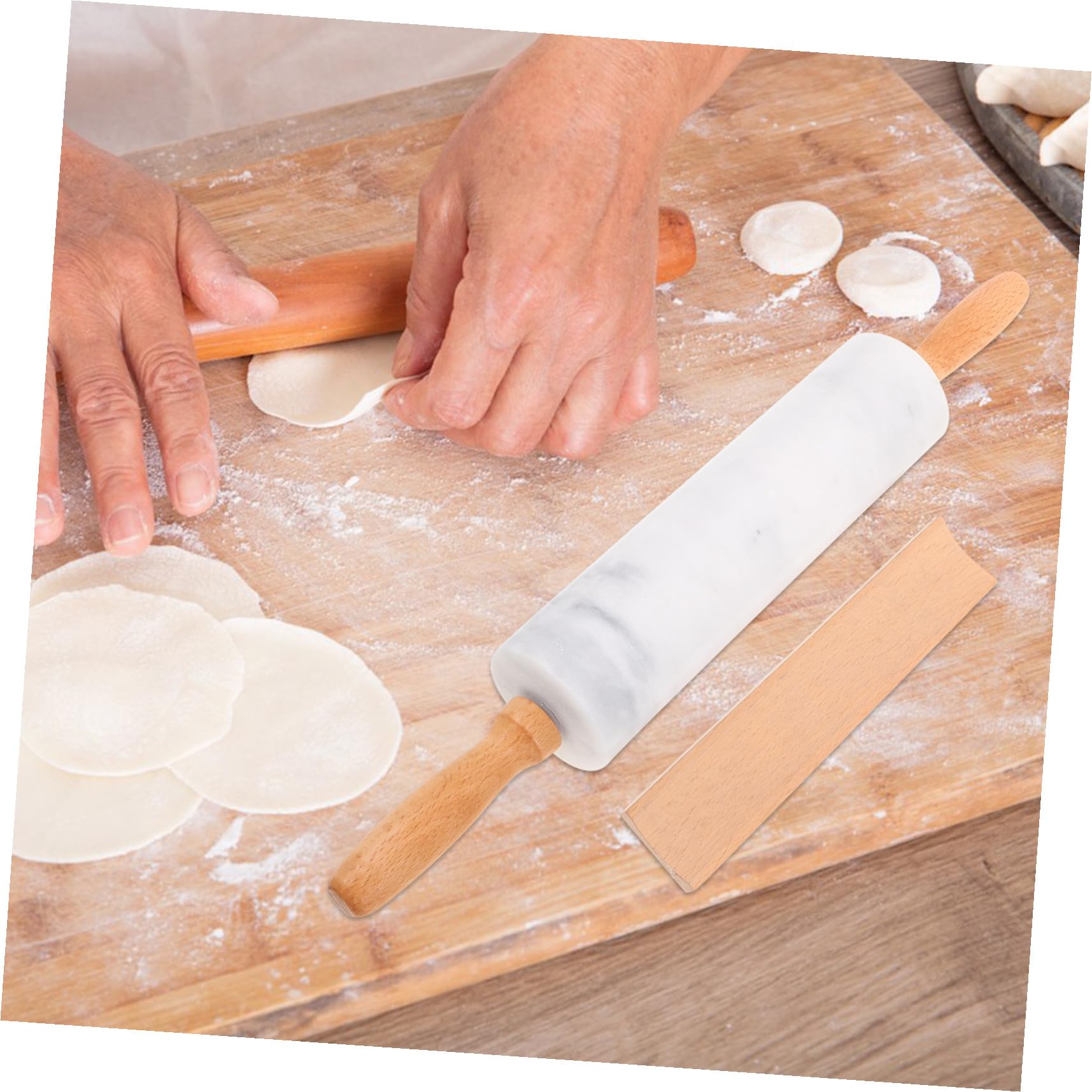 iplusmile 3 Piezas Rodillo de Mármol para Hornear Antiadherente Rodillo Profesional para Repostería Fondant Pan Pizza Herramienta de Repostería Doméstica Uso Doméstico