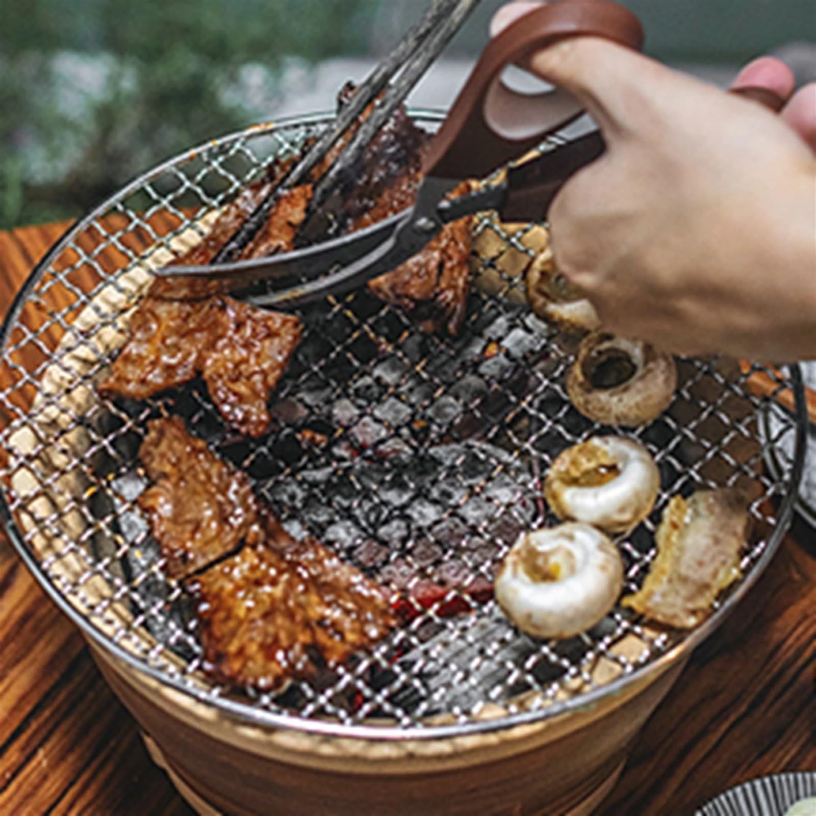 ruszt do grillowania, Siatkowe grille do grillowania Nieprzywierający stojak z siatki drucianej na węgiel drzewny(16.5cm Diameter)