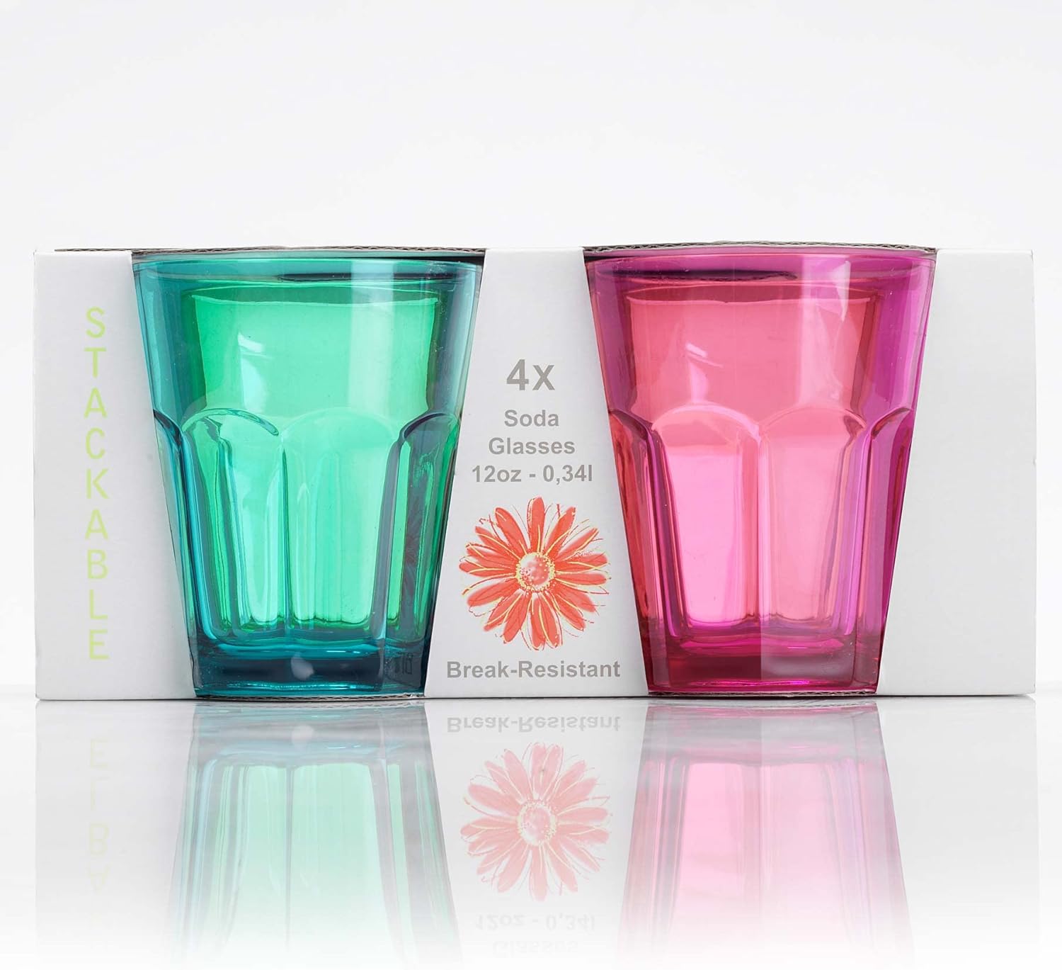 Coloured soda glasses Clearance