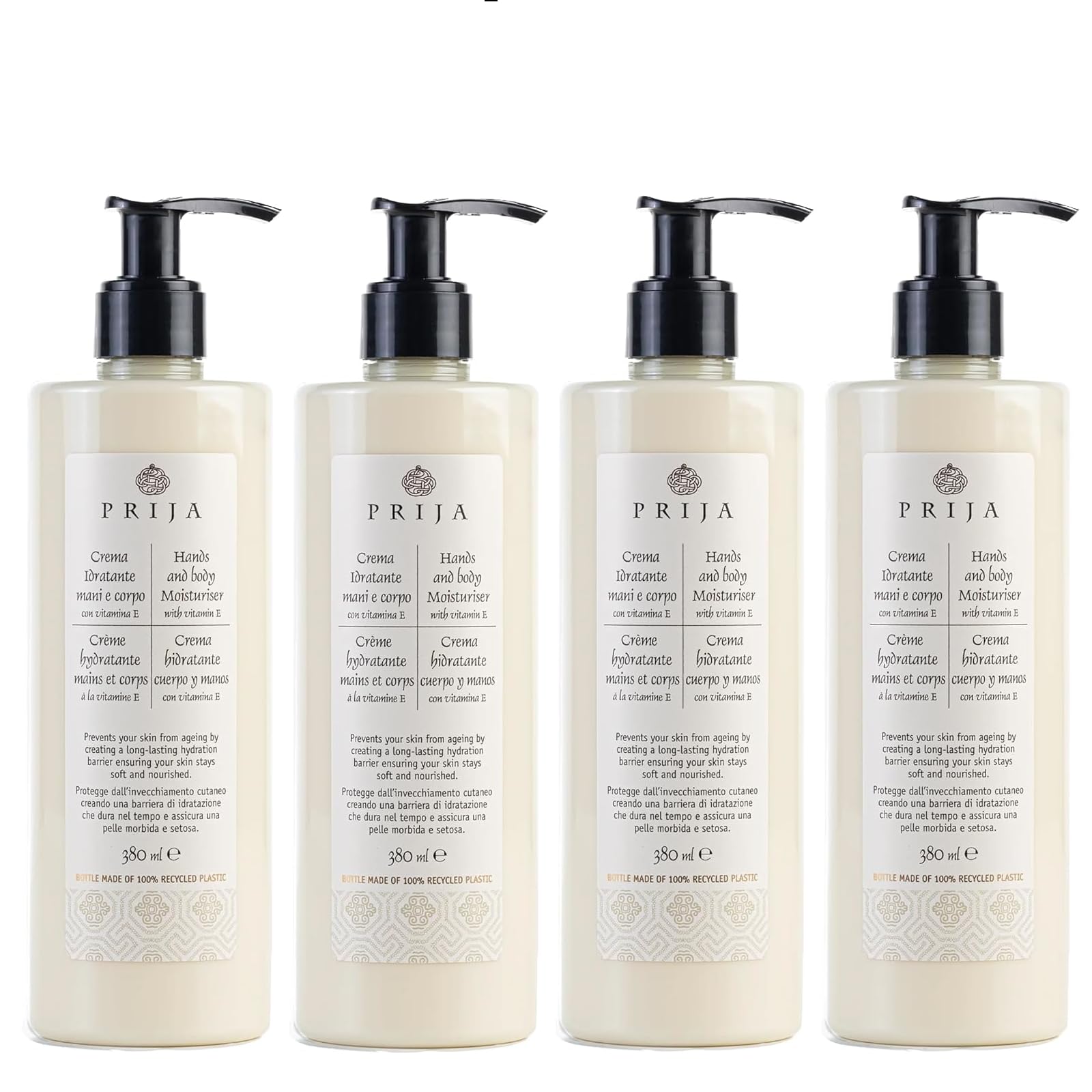 Prija Loción corporal, crema corporal con vitamina E para manos y cuerpo, 380 ml, loción hidratante Italia Hoteles Spa Wellness (4)