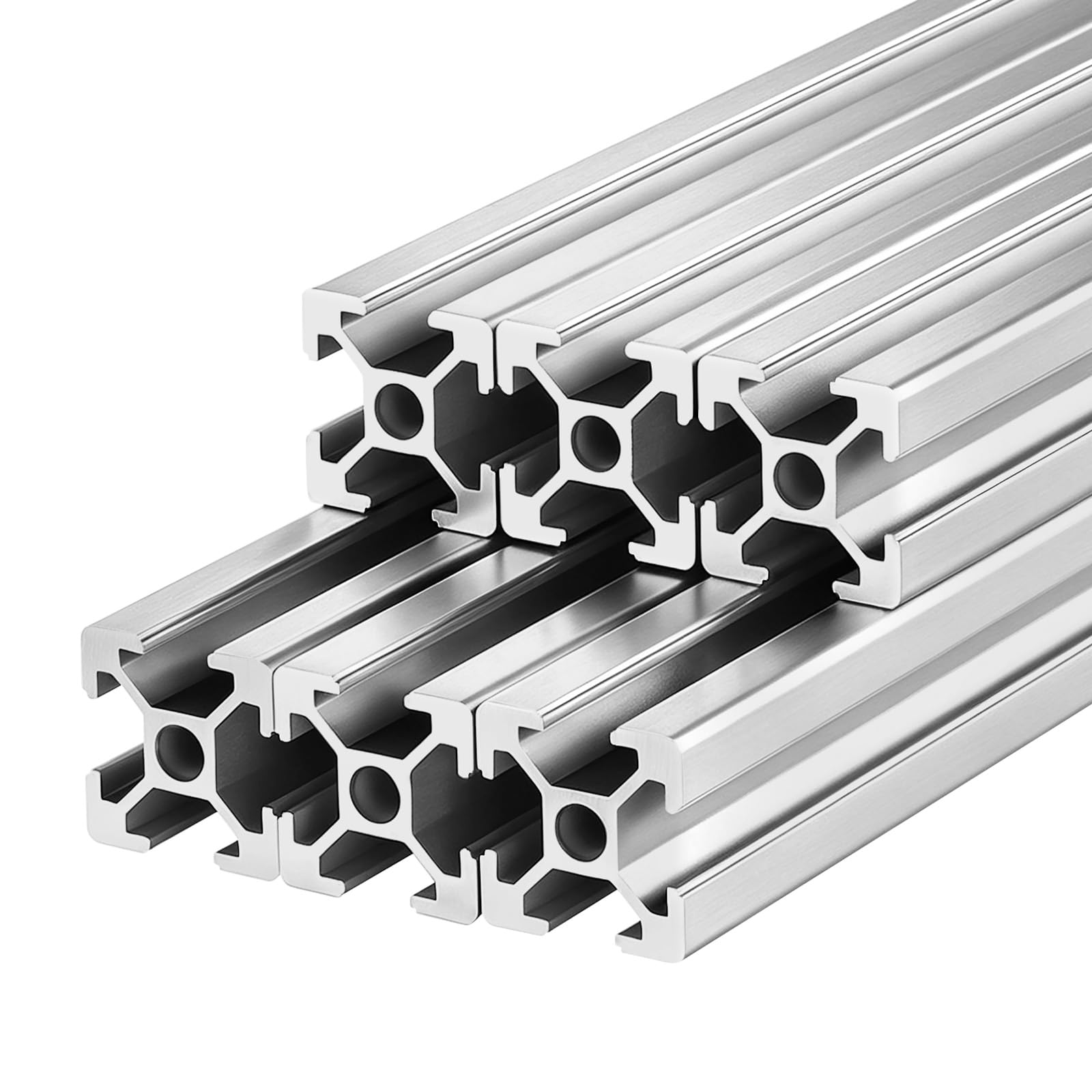 VEVOR Profil aluminiowy 2020, 6 sztuk, anodowany profil aluminiowy, 2000 mm, europejski standardowy rowek w kształcie litery T, do podwozia do drukarki 3D, maszyn CNC, mebli, stołu warsztatowego