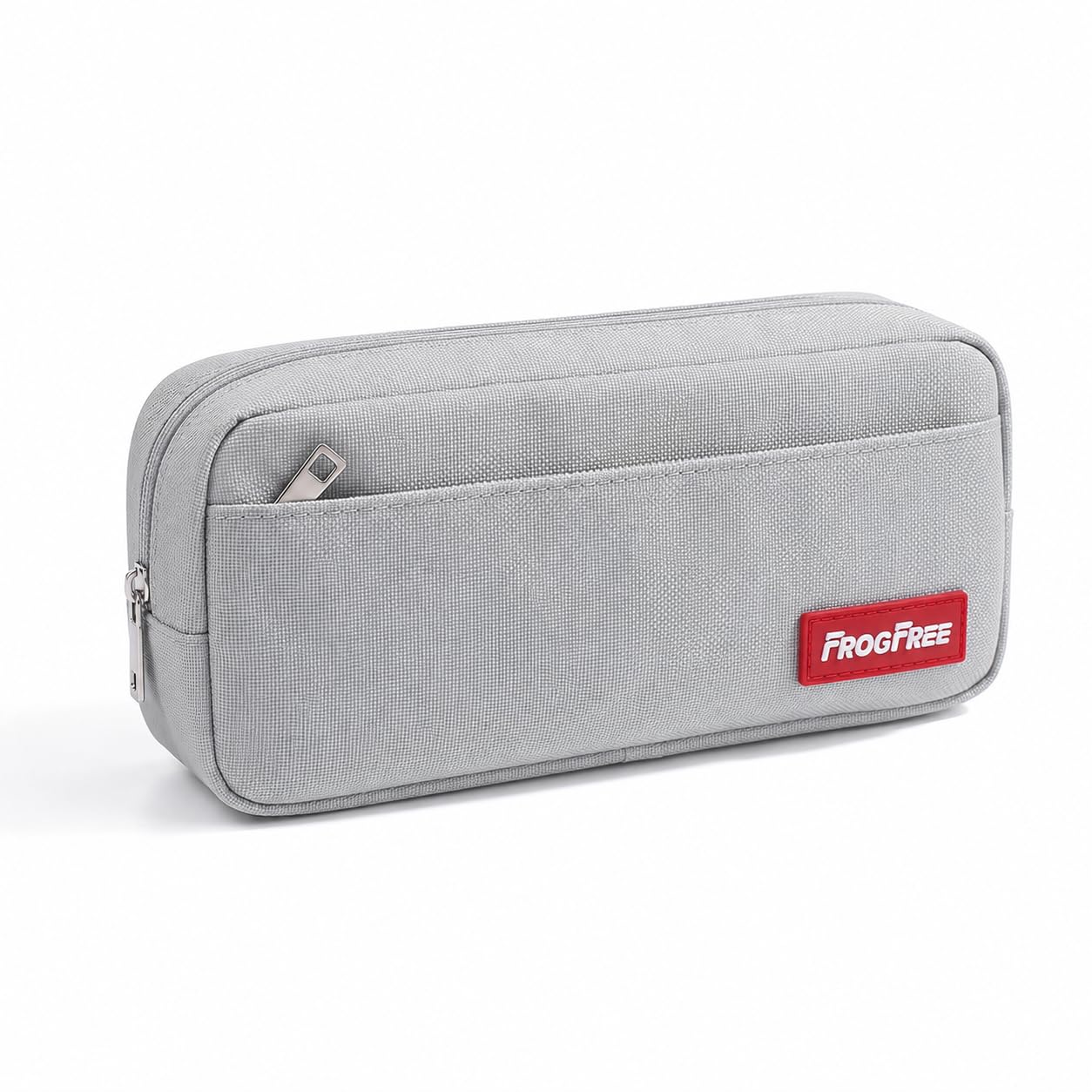 Suxyn Pencil Case for Boys Girls, Double-Layer Fabric Pencil Pouch for School Supplies, Square Large Pencil Case with Smooth Zipper, Portable Stationary Organiser for Back to School Supplies (Gray)