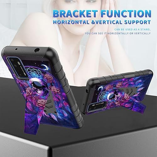 Miniatura 339 de AT&T Calypso 2 (U319AA) Funda con protector de pantalla de vidrio templado resistente con función atril integrado para debut de críquet, ciervo