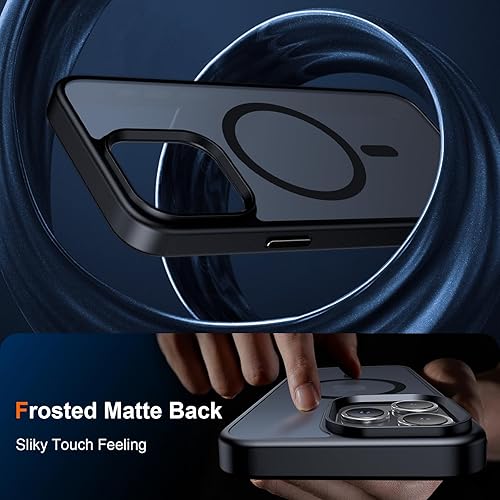 Miniatura 6 de Meifigno Natural Mag Series - Funda para iPhone 15 Pro, protección de grado militar, compatible con MagSafe, parte trasera translúcida mate con