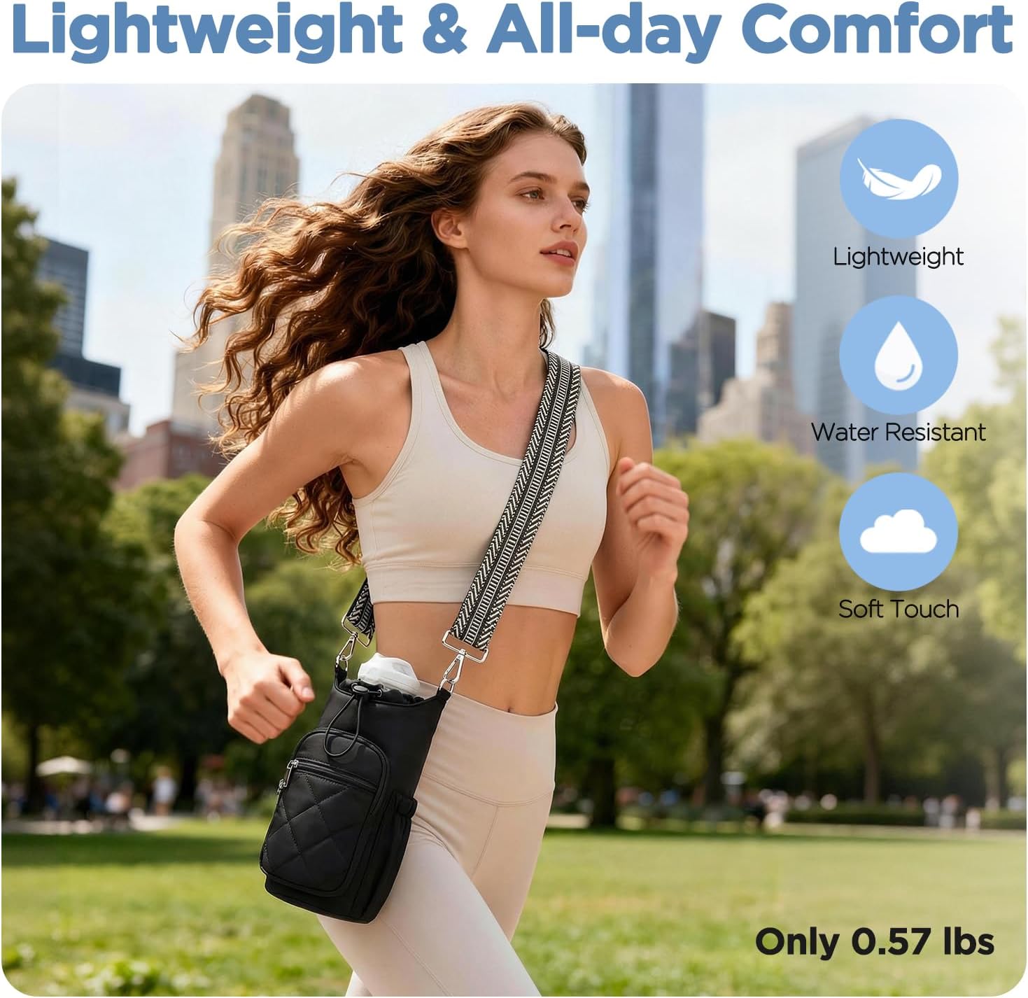 Crossbody Water Bottle Bag for Women Anti Theft Crossbody Bags