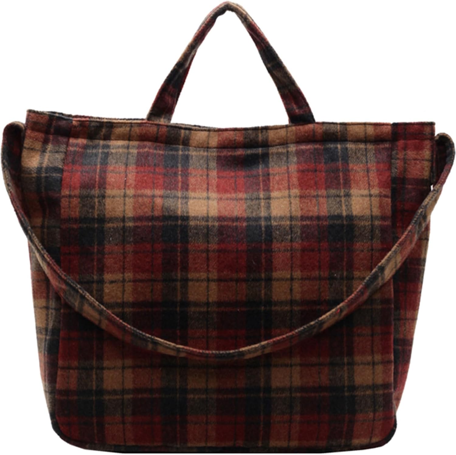 Plaid Crossbody Bag Casual Hobo Tote Bag Large Laptop Bag Shoulder Bag Handbag Travel Daypacks