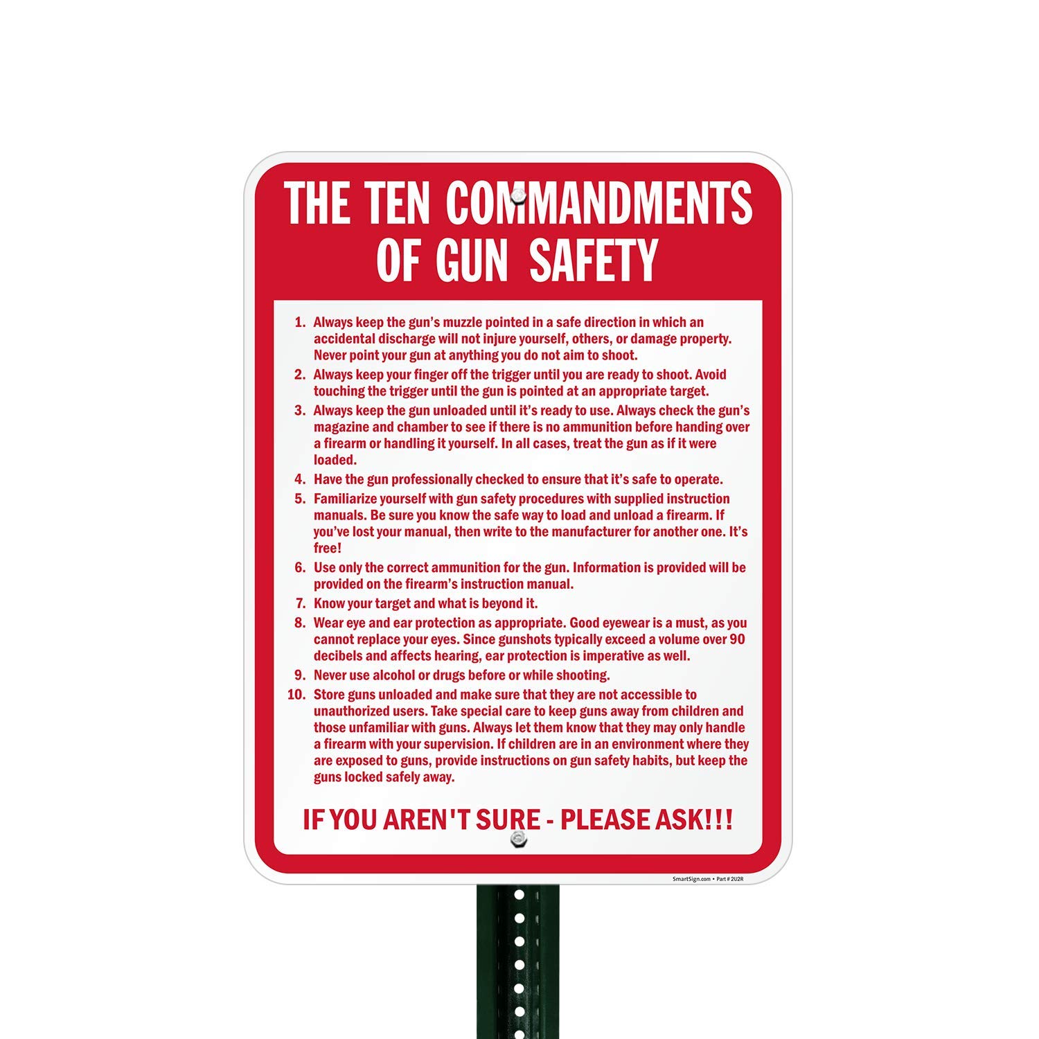 Sigo Signs The Ten Commandments Of Gun Safety Sign – Heavy-Duty 18x24 Inch Reflective Aluminum, Made In USA, Outdoor Ready - View #4