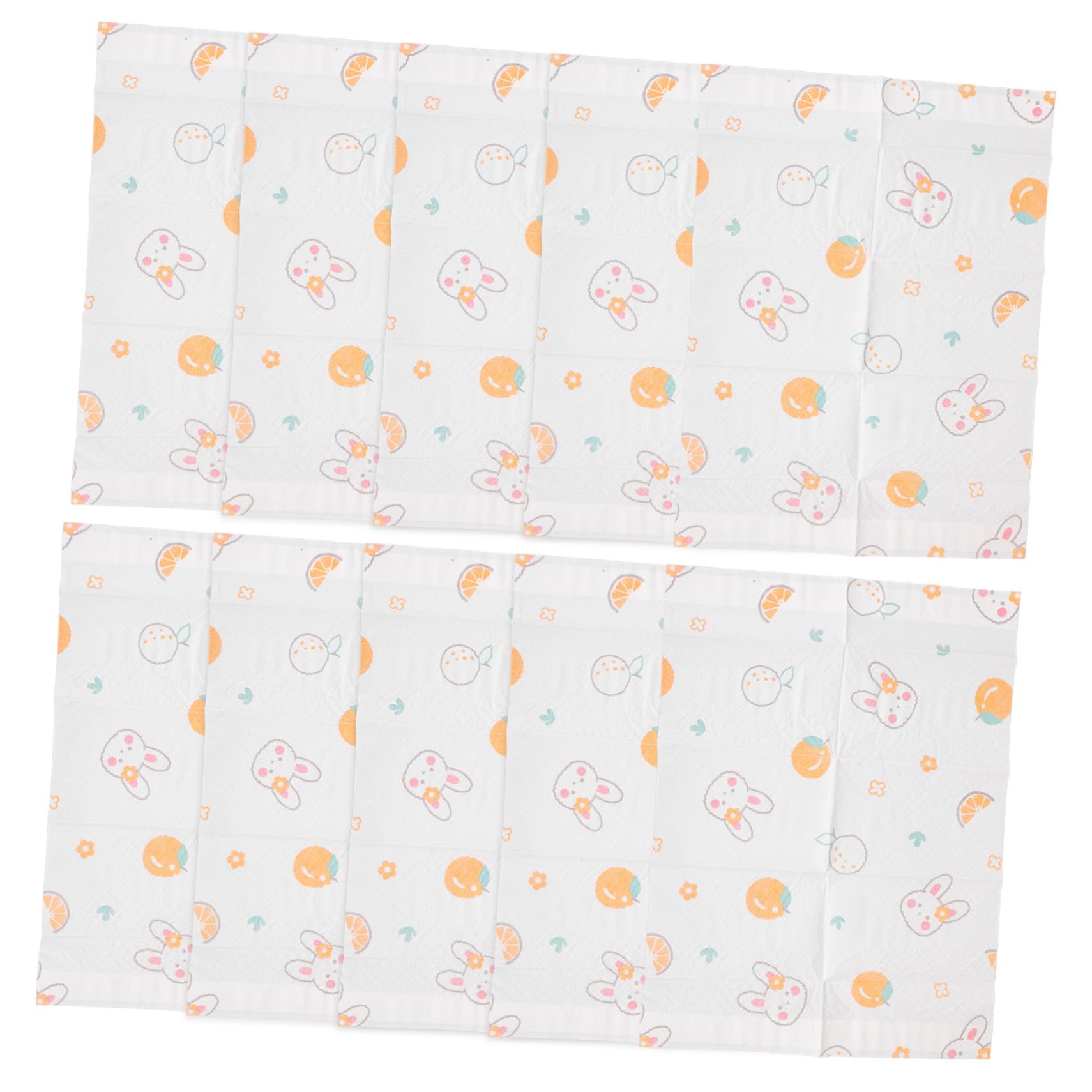 Ciieeo Dining Table Mats 10 Pack Disposable Place Mats Toddler Baby Table Pads Outdoor Travel Mats Paper Orange Bunny