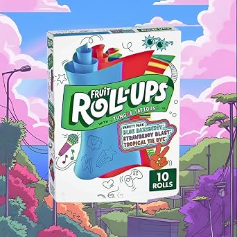 Fruit Roll Ups Variety - Blue Razzberry - Strawberry Blast - Tropical Tie Dye