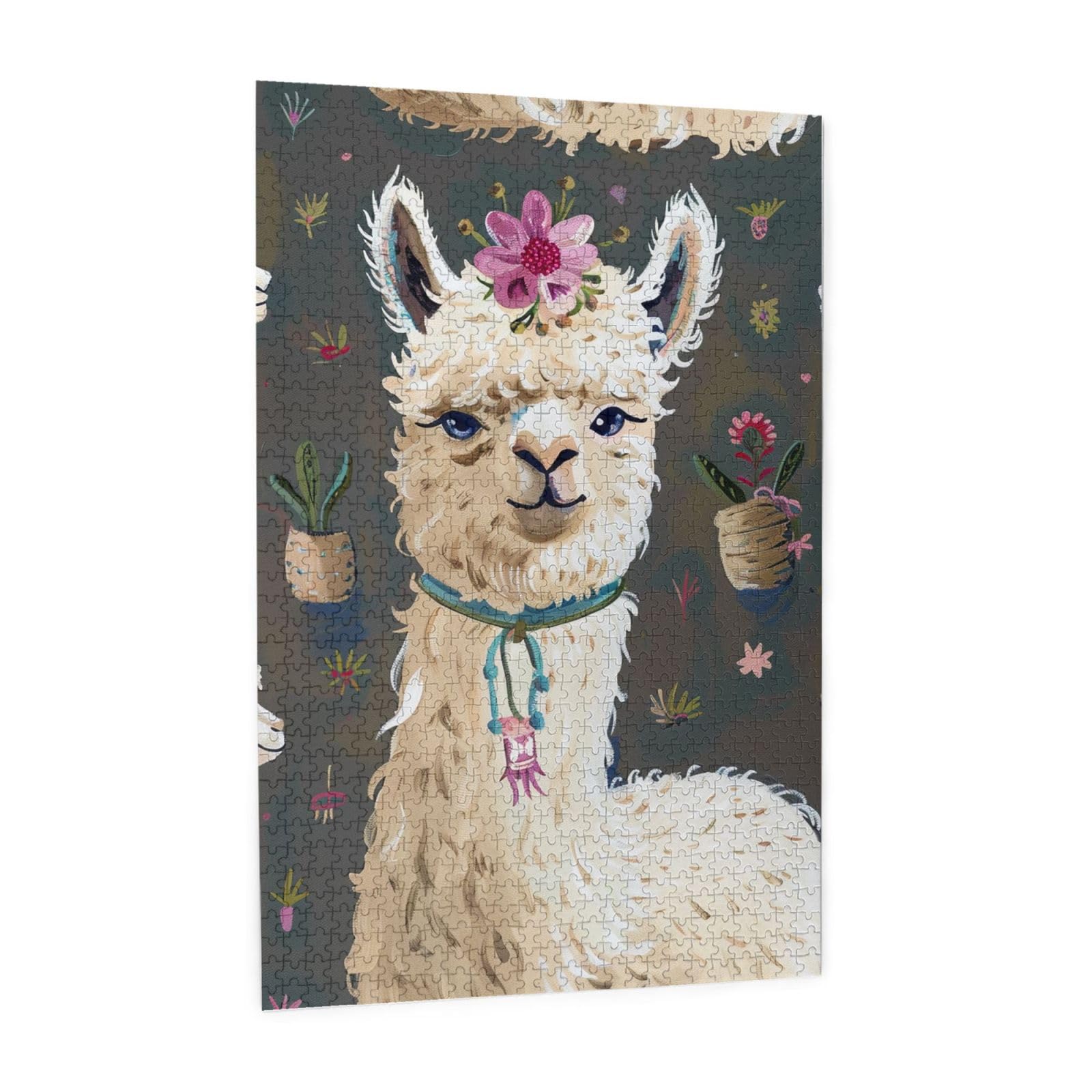 Puzzle da 1000 pezzi con lama di alpaca, per adulti, gioco rompicapo per la casa, regalo decorativo per la casa (75 x 50 cm)