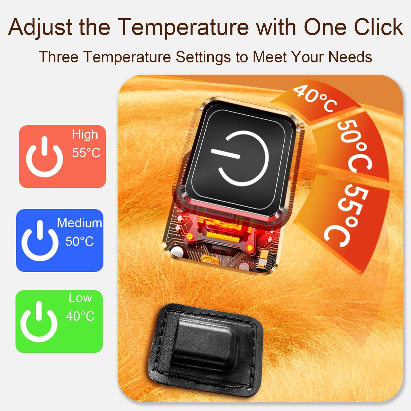 Coprisedile Riscaldato USB per Sedia con 3 Impostazioni di Temperatura, Scalda Sedia Ufficio da 5 V, Cuscino Termico Elettrico Più Lungo, 126 cm(Gray)