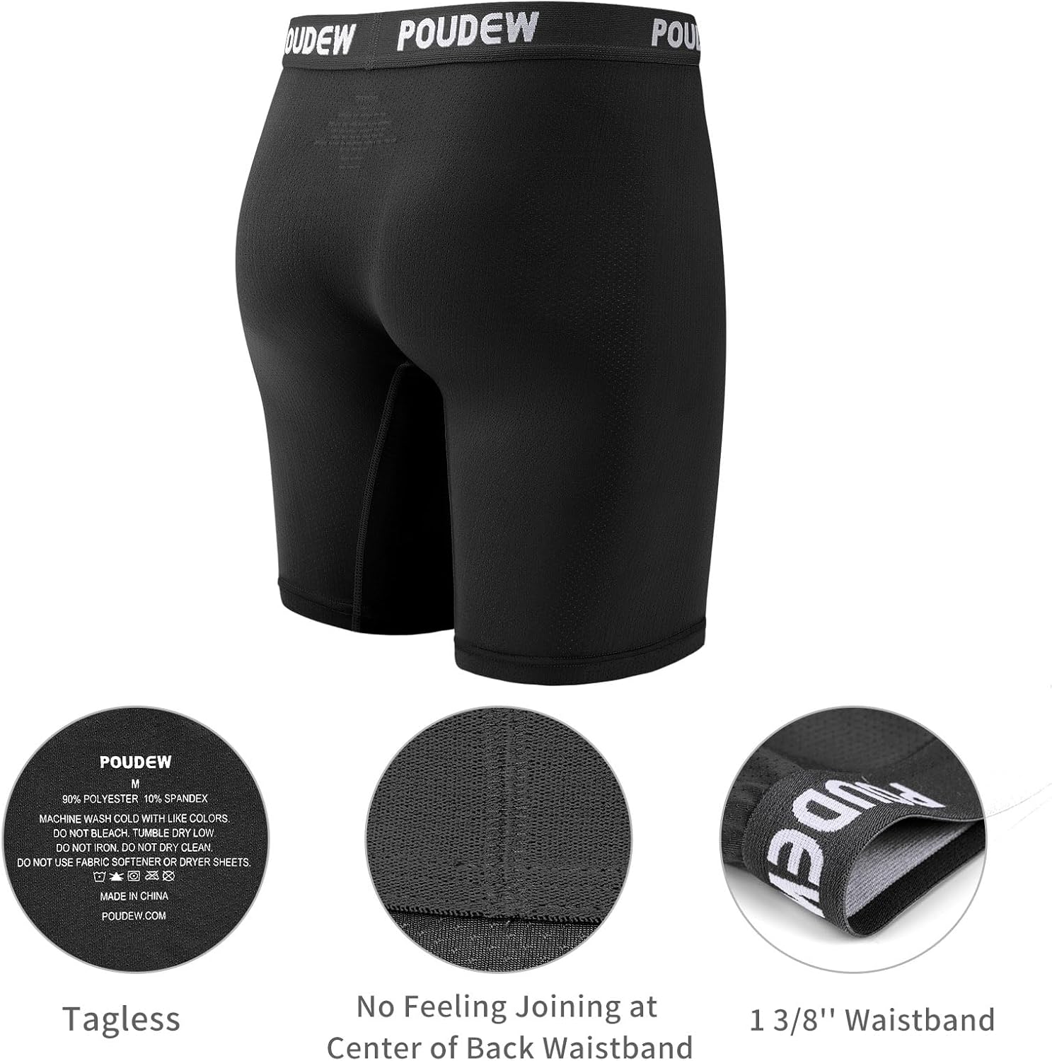 Men's Breathable Mesh No Roll Waistband Tagless Athletic Underwear Boxer Briefs, Pack of 5 - Image 5