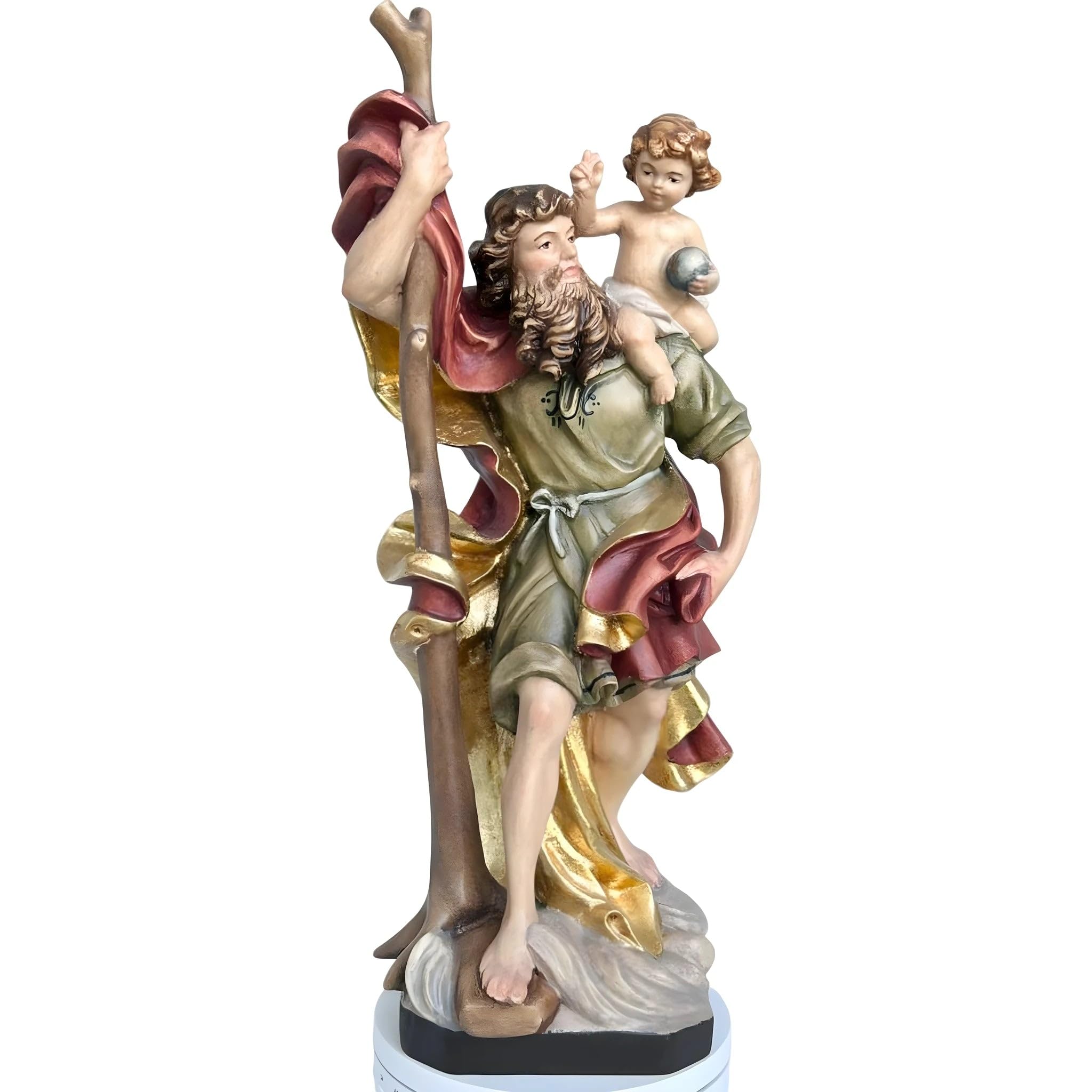 Dolfi | San Cristoforo in Maple Wood 80 cm | Natural Wood in Val Gardena | Nativity Figure
