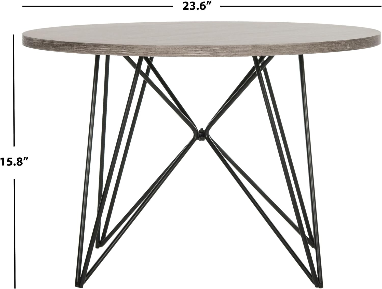 Safavieh Home Collection Vida Retro Mid-Century Light Oak and Black Wood End Table