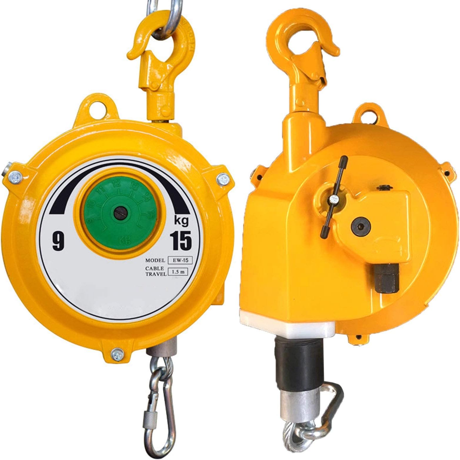 Auink Spring Balancer Retractable, Adjustable Spring Balancer Self Locking Hanging Tension Retractor Tool, Spring Balancer with Hook and 1.5m Wire Rope for Hanging Heavy Objects