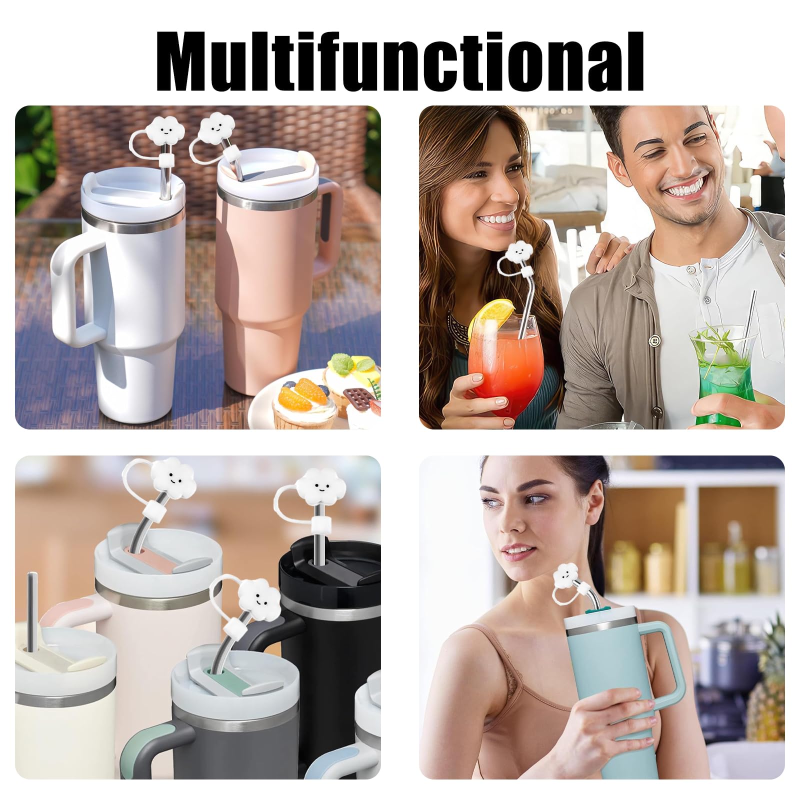 Set Da 5 Cannucce In Acciaio Inox 304 Per Tazze 1134g - Riutilizzabili Con Spazzola Inclusa, Ecologiche Per Cocktail, Frappè E Succhi, Colore Argento