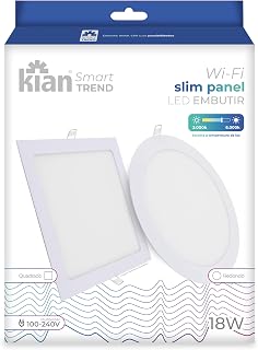 Smart Luminária Led Kian Embutir Quadrado 18W 3k-6k Bivolt Compatível com Alexa e Google Assistente