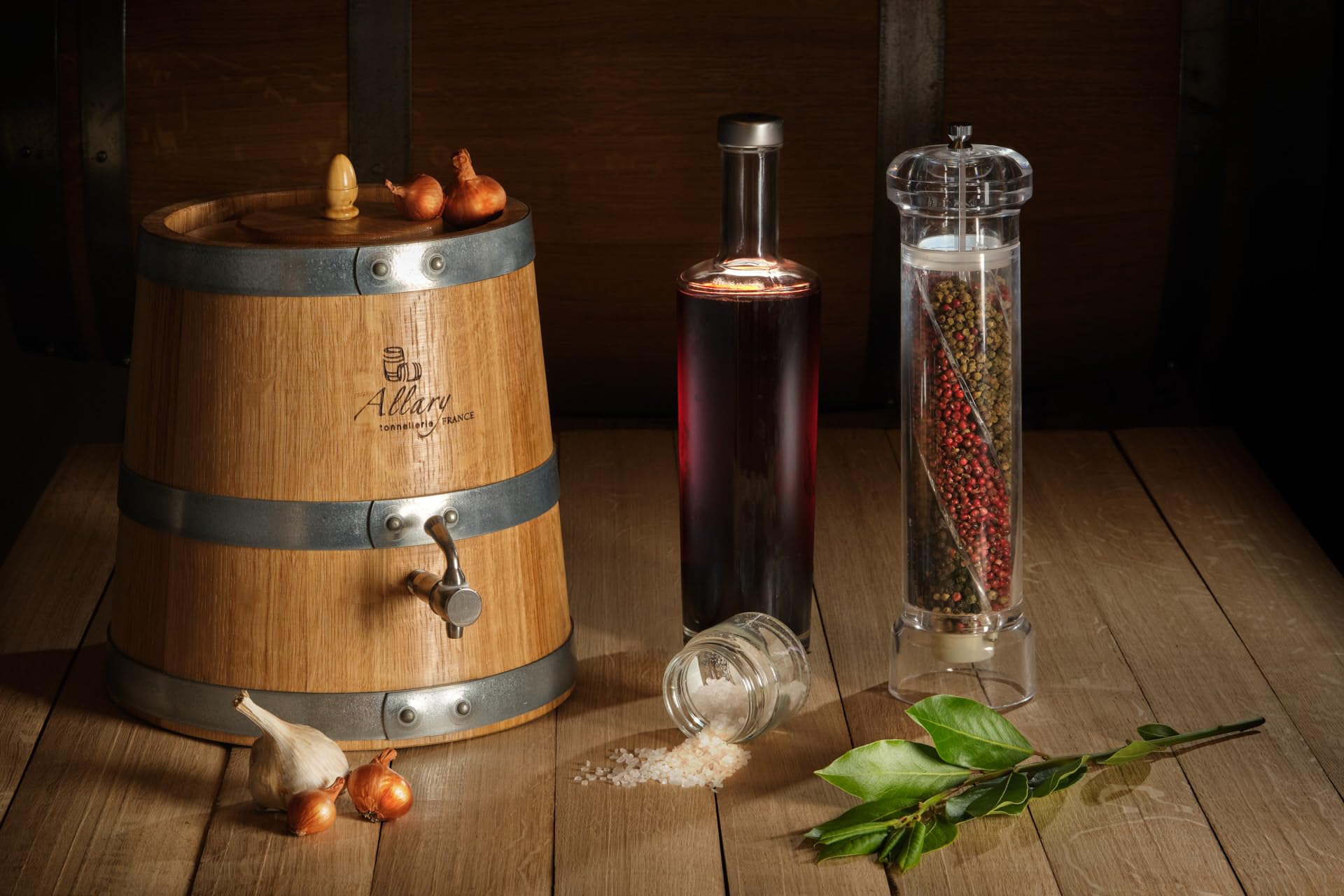 Vinaigrier en chêne (3L-6L-10L) Artisanat de la Tonnellerie Allary – Vinaigre maison authentique (3 Litres)