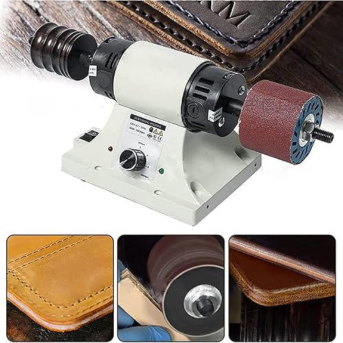 Miniatura 4 de Leather Polishing Burnishing MachineLeather Edge Polishing Tool 350w Leather Edge Grinding Kit Adjustable Rosewood Grinding Head Sander Buffing Motor
