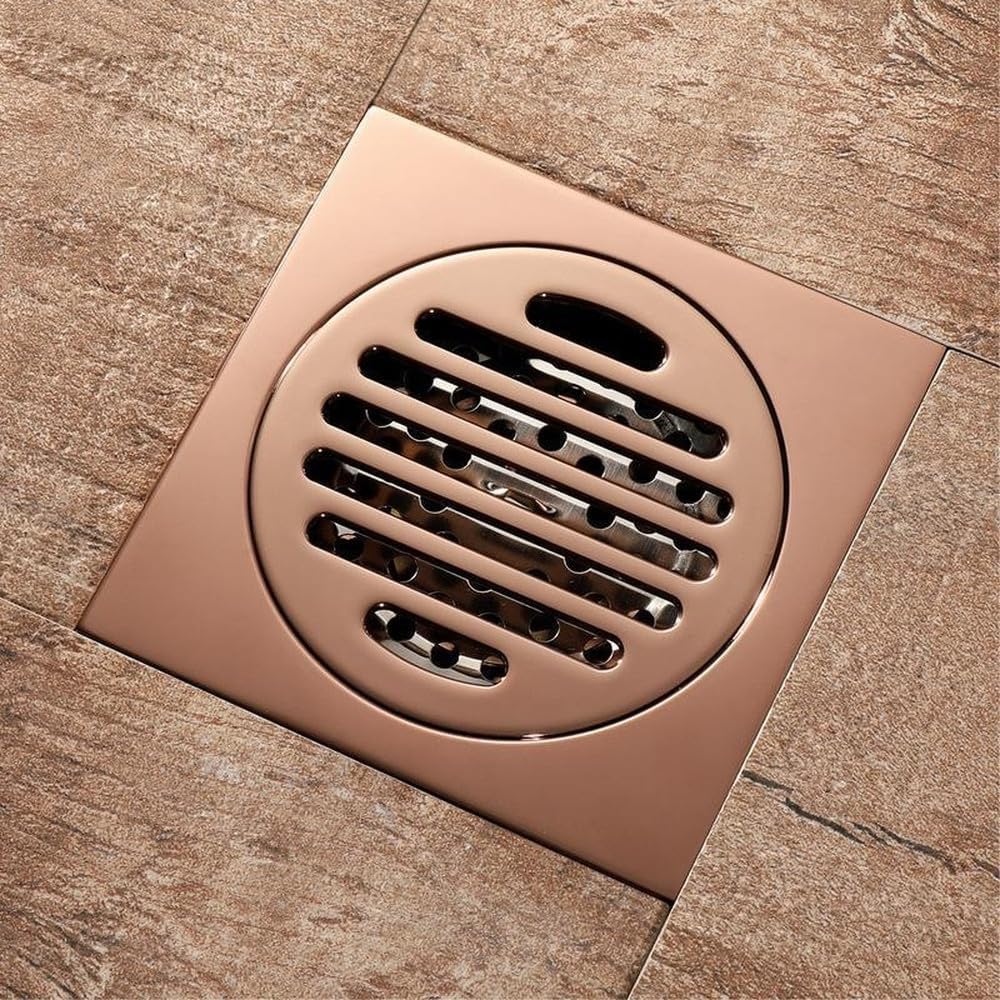 Rose Gold Bathtub Stopper Bathroom Brass Floor Shower Drain Waste 10cm Anti-Odor Drainer Toilet Drainage,C,1PC,A-1PC