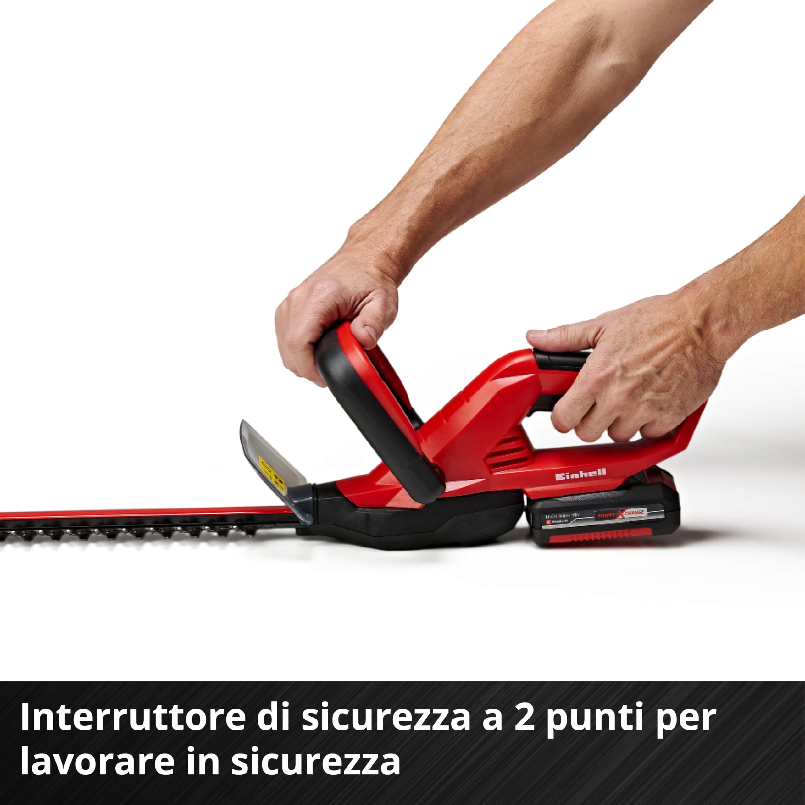 Einhell Tagliasiepi a batteria GC-CH 1846 Li-Solo Power X-Change (18 V, 46 cm lunghezza di taglio, 15 mm distanza tra i denti, maniglia ergonomica, senza batteria)