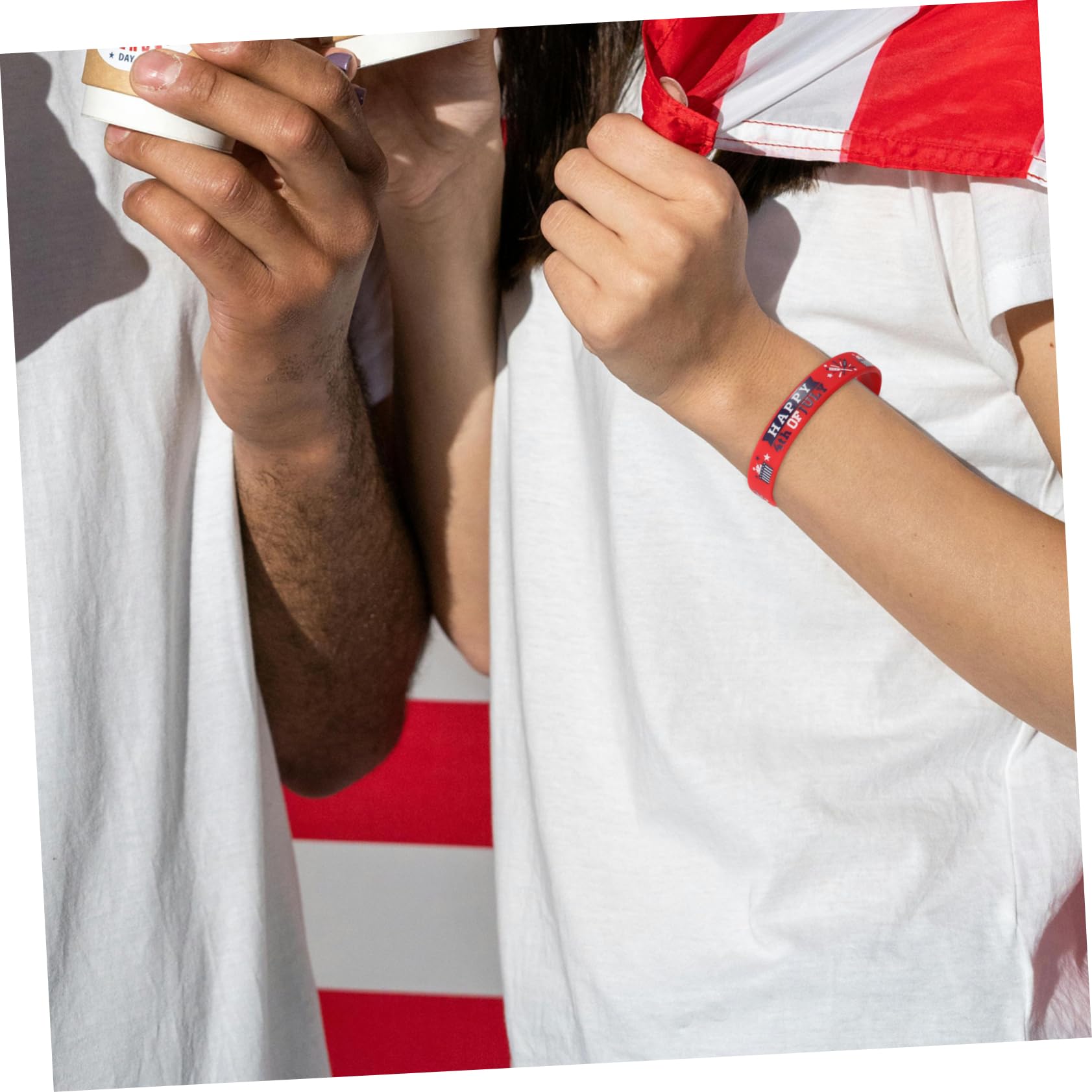 DOITOOL Braccialetti Silicone Per Usa Accessori Patriottici Leggeri Per Celebrazioni