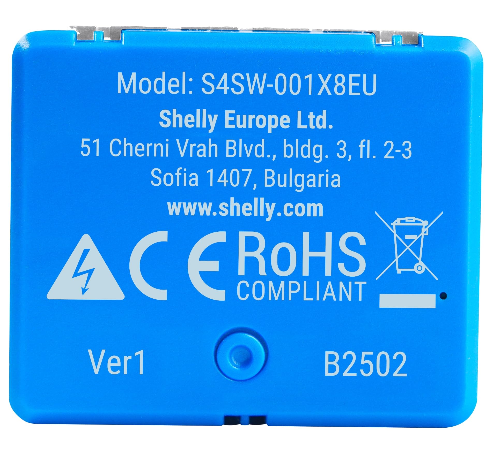 SHELLY Relais 1 Mini Gen4, 8 A, WLAN, Bluetooth, blau, 4 Stück