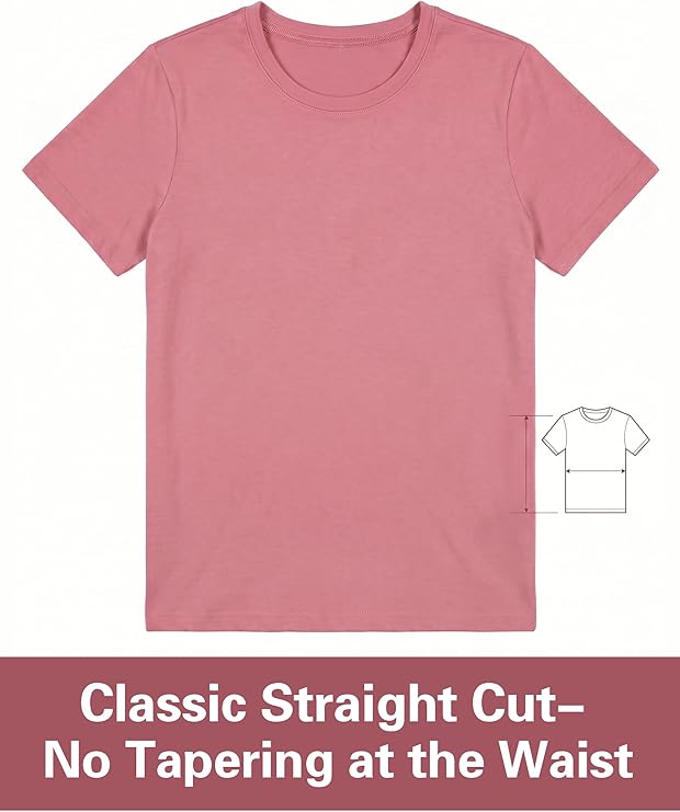 LOOKFACE Women's Summer Short Sleeve Crewneck T Shirts Solid Color Tees Casual Basic Tops