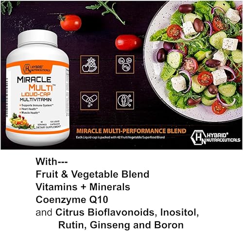 Miniatura 4 de MiracleMulti Cápsulas multivitamínicas líquidas para hombres y mujeres, mezcla completa de alimentos integrales, suplemento diario de vitaminas y