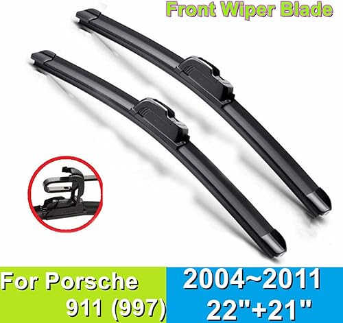 Miniatura 2 de BORATO Limpiaparabrisas delantero de automóvil de 22 pulgadas + 21 pulgadas, para Porsche 911 (997) 2004 2005 2006 2007 2008 2009 2010 2011