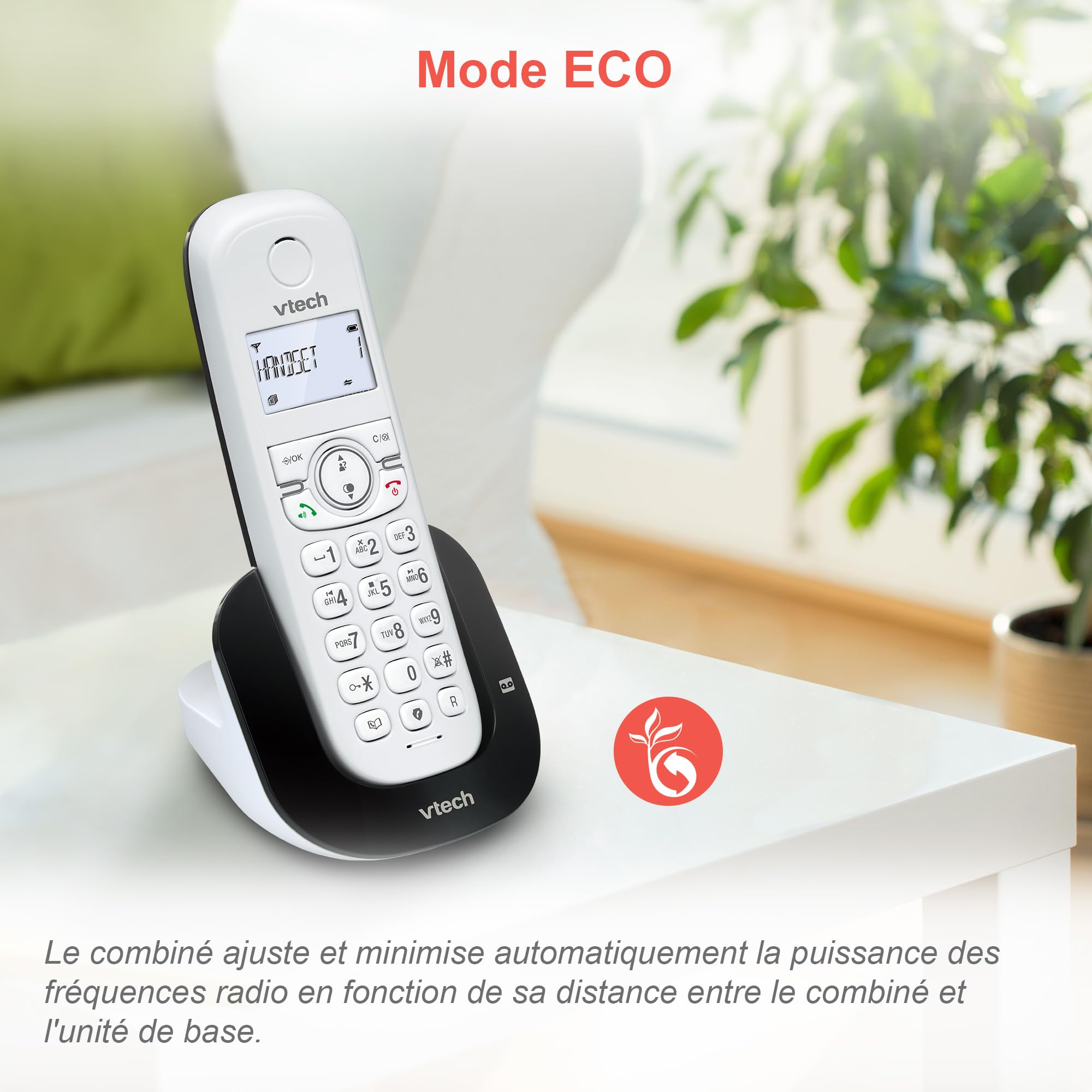 VTech CS1551 Bezprzewodowy telefon DECT z 2 słuchawkami z ładowarką, automatyczną sekretarką, blokadą połączeń, identyfikatorem dzwoniącym/połączenia oczekującego, głośnikiem, podświetlanym ekranem i